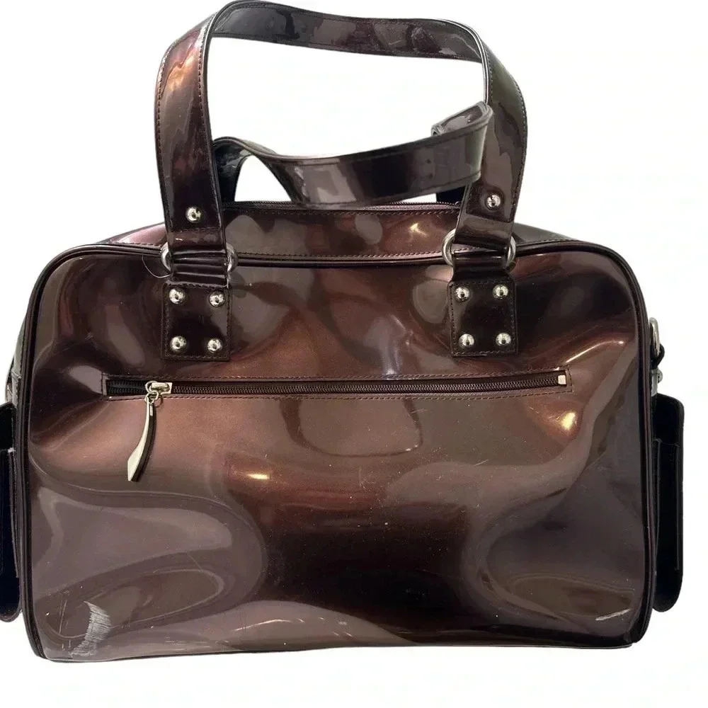 Beijo brown bronze large tote with multiple pockets
